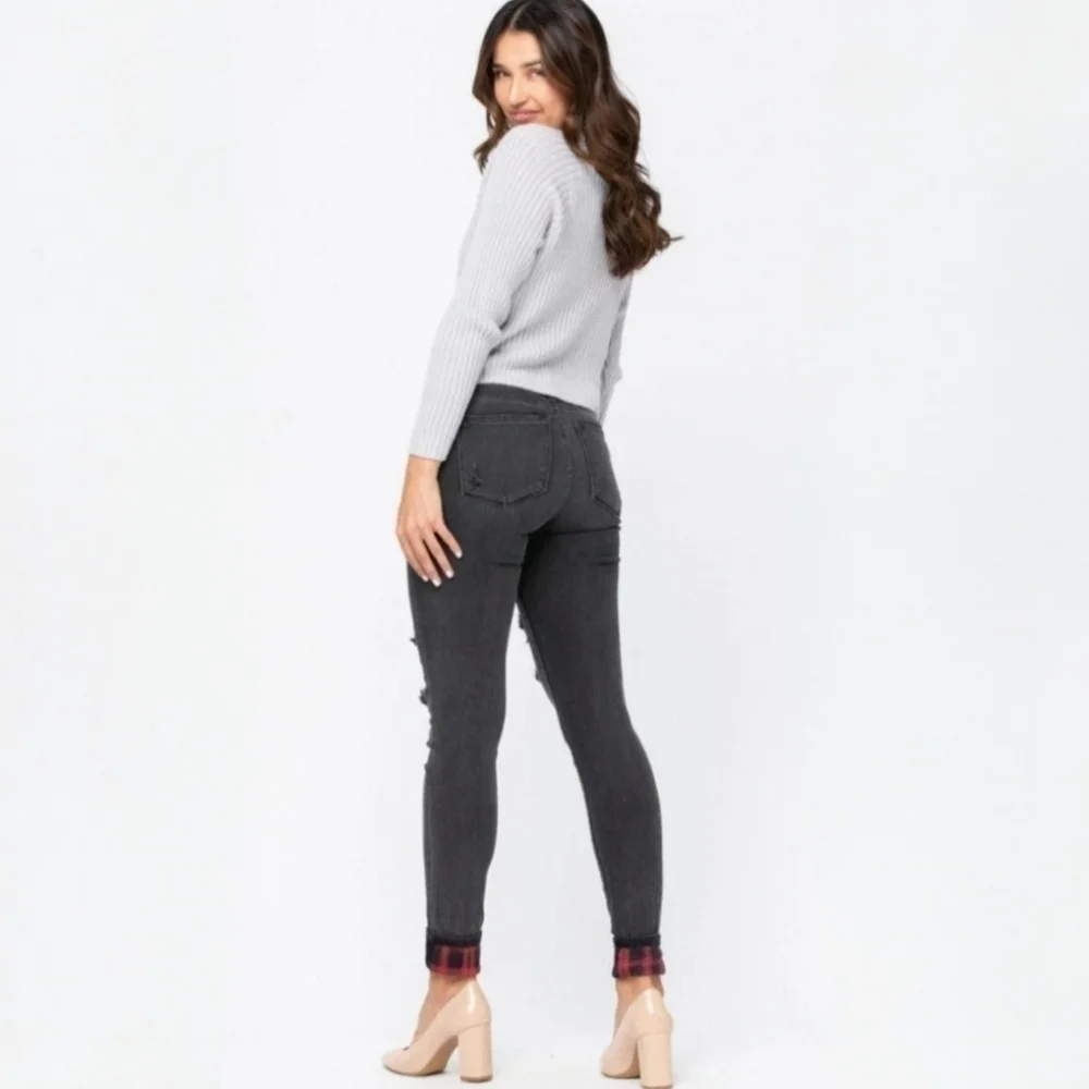 Judy Blue Becky Buffalo Plaid Jeans 5/27